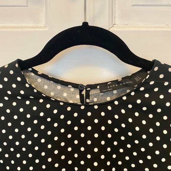 Zara Black and White Polka Dot Blouse S - Picture 3 of 5